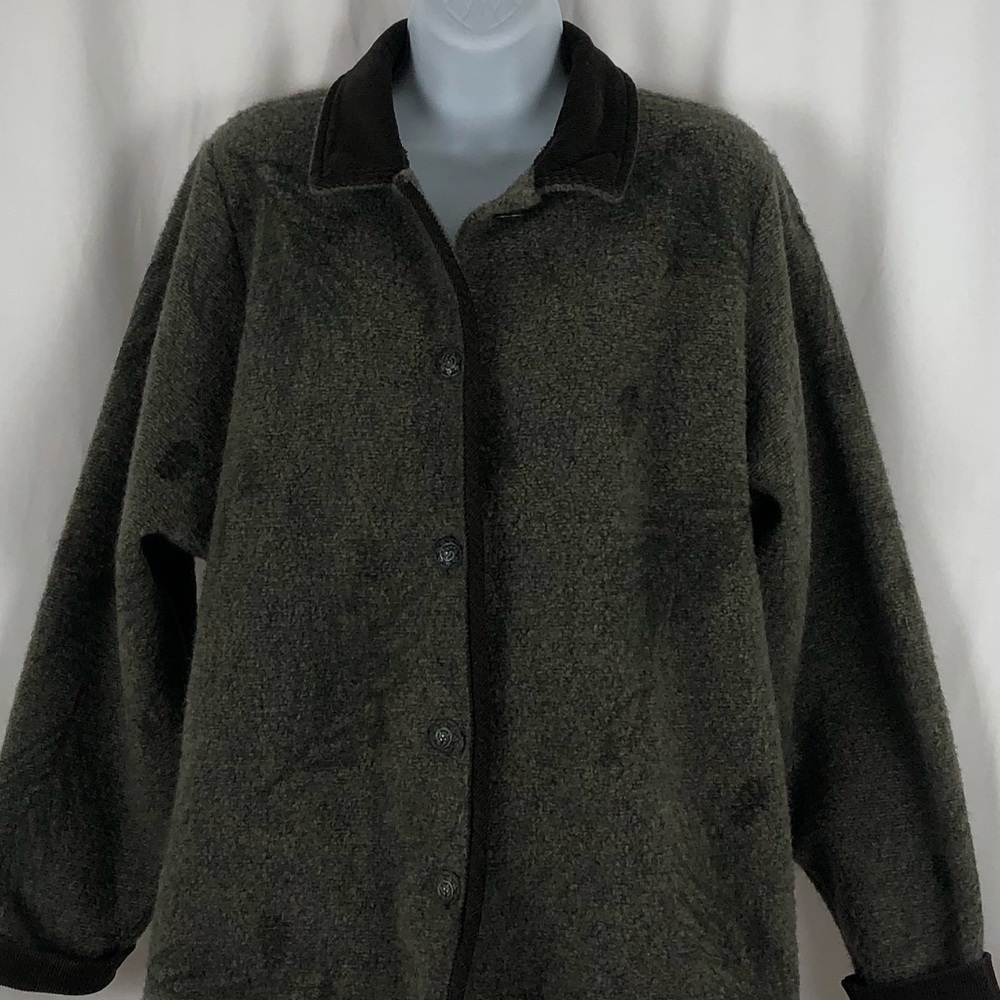 Artisans Fleece Button Front Jacket Pockets L - image 6